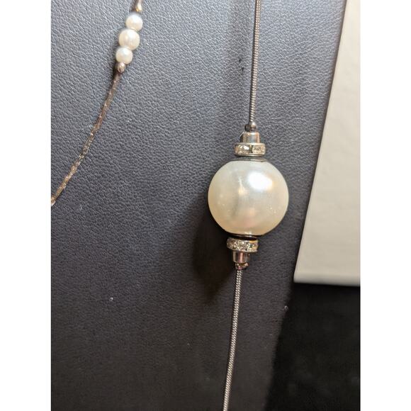 Lot of Three Layered Coordinating Pearl Crystal Bead Chain Necklaces - Picture 7 of 11